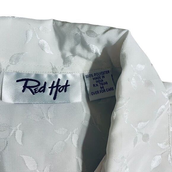 Vintage White Self Patterned Blouse - Picture 6 of 11